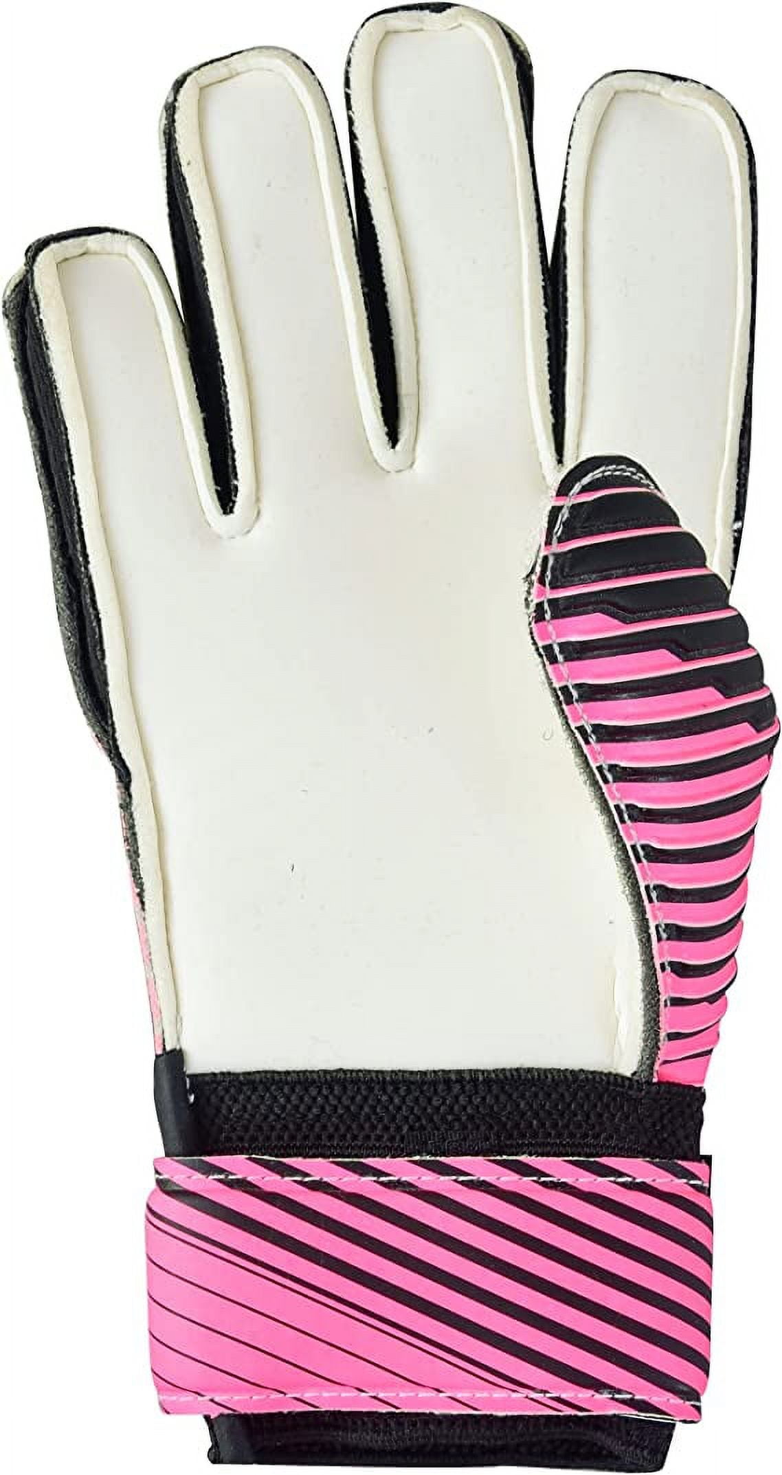 VIZARI Sports Saturn Soccer Goalie Goalkeeper Gloves Size 8 Pink for Kids Youth & Boys, Football Gloves with Grip Boost Padded Palm and fingersave Flat Cut Construction