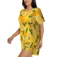 thumbnail image 2 of Bingfone Yellow Limes Print Pajamas Sets for Women Soft Short-Sleeved Pjs with Lounge Shorts Two Piece Sleepwear, 2 of 8