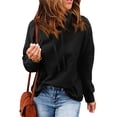 thumbnail image 6 of Hanerdun Women Turtleneck Blouse Female Long Sleeve Drawstring Pullover Shirt Black S, 6 of 6