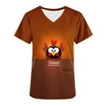 thumbnail image 7 of Feancey Women's Scrubs Tops Thanksgiving Turkey Print Nursing Scrubs Nurse Short Sleeve V Neck Funny Tees Holiday Casual Working T-Shirts with Pockets Multicolor M, 7 of 7
