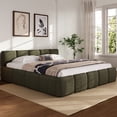 thumbnail image 2 of Noble House King Size Platform Bed, Linen Thickened headboard, Green, 2 of 3