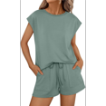 thumbnail image 1 of Conjuntos de 2 Piezas para Mujer Casual Verano Verde Pavo Real S, 1 of 8