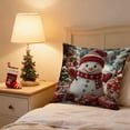 thumbnail image 4 of Horivan 1 Packs Christmas Pillow Covers 17x17 Inch Soft Flannel Holiday Decor with Hidden Zipper for Living Room Bedroom Seasonal Home Decoration Throw Pillow Cases, 4 of 6
