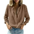thumbnail image 2 of Wowcloth Woman's Casual Button-Down Shirt, Long Sleeve V-Neck Design, Relaxed Fit Blouse for Everyday Wear and Office, 2 of 8