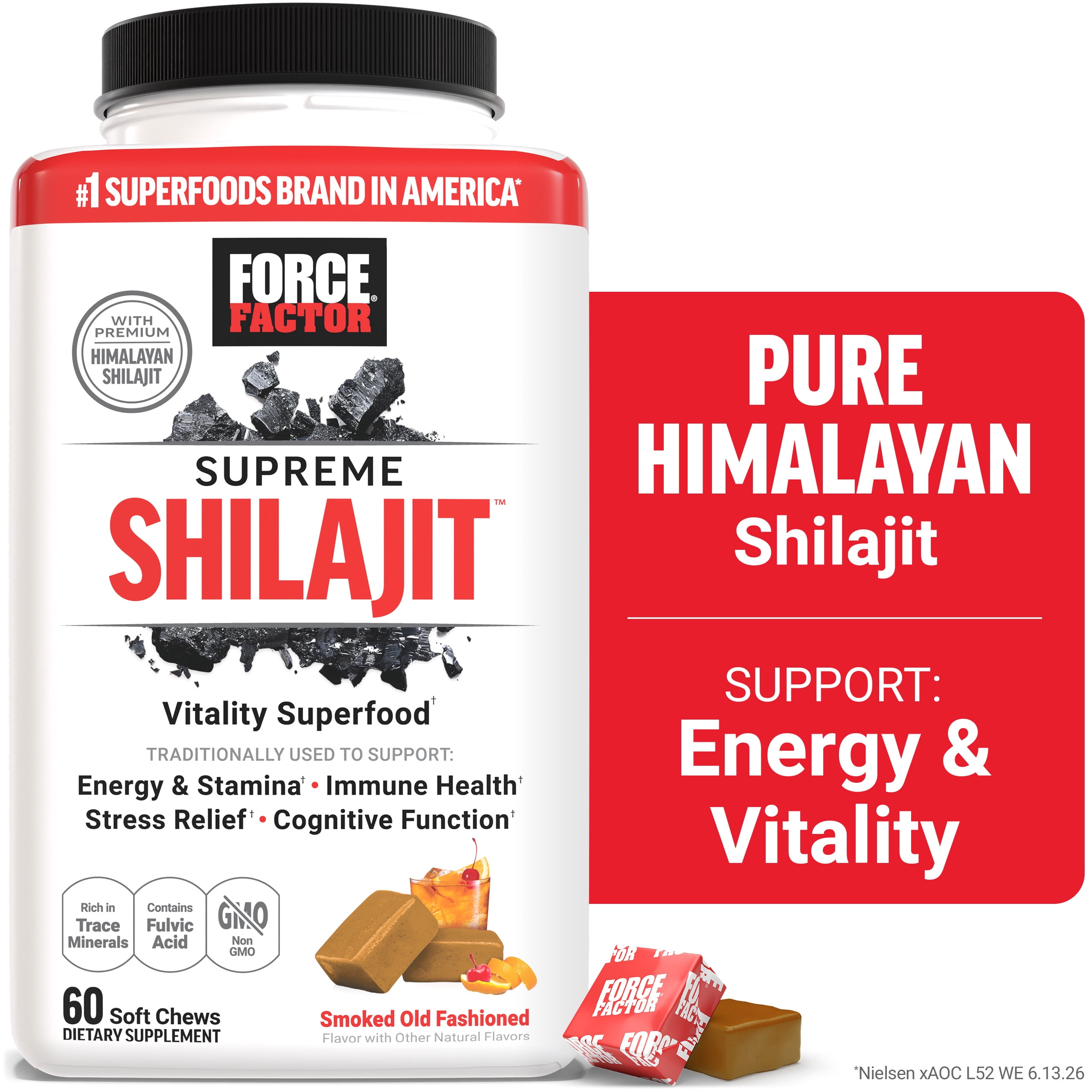Force Factor Supreme Shilajit, Himalayan Supplement 60 Soft Chews