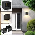thumbnail image 4 of Aplique de pared interior/exterior Apliques de pared LED blanco cálido Cuadrado negro Apliques de pared IP65 impermeables Ángulo de haz ajustable para sala de estar, dormitorio, pasillo, balcón, patio, 4 of 7