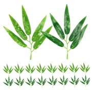HOMEMAXS 60 Pcs Plastic Bamboo Leaves Fake Artificial Large Simulation Green