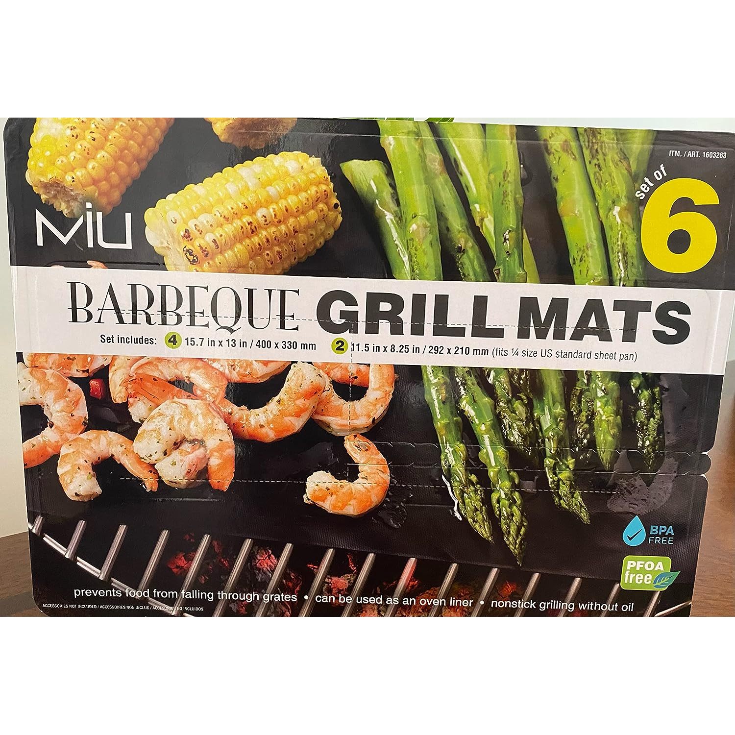 HTYSUPPLY 6 Pack BBQ Grill Mats