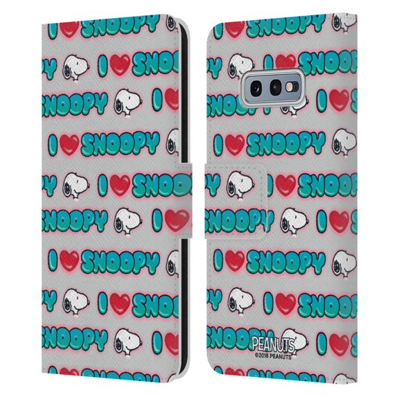 Head Case Designs Officially Licensed Peanuts Snoopy Boardwalk Airbrush I Love Pattern Leather Book Wallet Case Cover Compatible with Samsung Samsung Galaxy S10e