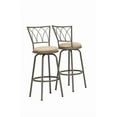 thumbnail image 3 of Monarch Specialties Bar Stool, Set Of 2, Swivel, Bar Height, Metal, Fabric, Brown, Beige, Contemporary, Modern, 3 of 3