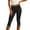 Black, variant on JnLxul Capri Leggings for Women Elastic Waist Slim Fitting Stretchy Side Split Casual Trendy Workout Yoga Pants Capris(Medium,Gray)