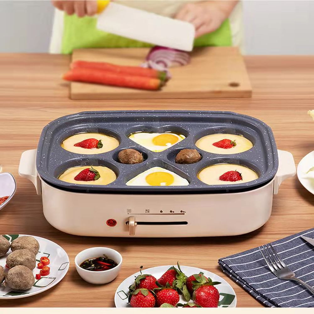 Electric Hot Pot 4L with Stainless Steel Steaming Rack, 3 Temperature