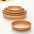 thumbnail image 2 of Oval Wooden Bowl Boat Shape Solid Wooden Food Plate Creative Wooden Bowl Salad Bowl Dried Fruit Tray Wooden Tableware for Kitchen Decoration Type 4, 2 of 10