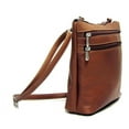 thumbnail image 5 of Le Donne Leather 3 Zip Crossbody Shoulder Bag LD-9100, 5 of 5