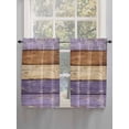 thumbnail image 5 of Farmhouse Purple Brown Living Room Curtains 2 Panel, Vintage Wooden Striped Cafe Window Treatment, Farmhouse Bedroom Bathroom Kitchen Curtains Drapes 104"x45", 5 of 6