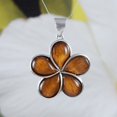 thumbnail image 3 of Unique Hawaiian Large Genuine Koa Wood Plumeria Necklace, Sterling Silver Plumeria Flower Pendant, N8511 Birthday Valentine Mom Gift, 3 of 6