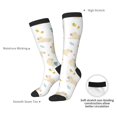 thumbnail image 4 of Knee High Socks for Women Men Athletic - White Capybaras Thigh-High Black Sole Comfort Breathable Long Socks for Casual Travel Running, 4 of 7