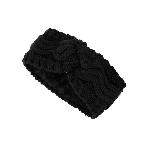Vocoste 1 Pc Women's Warm Headband Winter Ear Warmer Wave Cross Head Wraps Black
