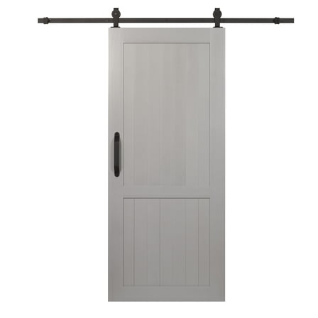 Spectrum Millbrooke Satin Silver PVC H-Style Barn Door Kit Size 36"wide x 84"high