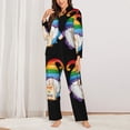 thumbnail image 2 of Fotbe Happy Pride Gnome Conjunto de Pijama de Manga Larga para Mujer con Estampado, Ropa de Dormir de 2 Piezas, Conjunto de Casa Suave y Cómodo con Bolsillos-XX-Large, 2 of 7