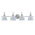 thumbnail image 4 of Aspen Creative 62332, Bathroom Vanity 4 Lights Fixture 34"W x 8-1/2"H x 7-3/4"E. Satin Nickel + White Finish, Bulb Not Included, 4 of 7