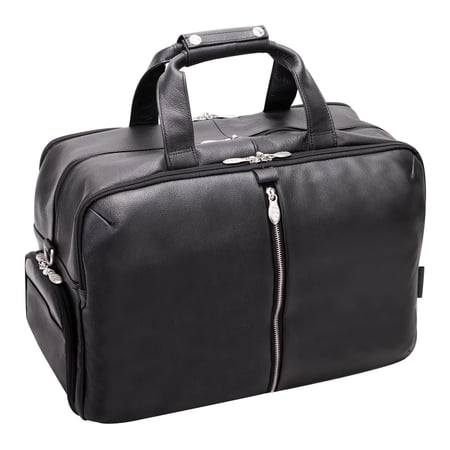 UPC: 0642154189059 | McKlein U Series  AVONDALE   Pebble Grain Calfskin Leather 22  Leather  Triple Compartment  Carry-All  Travel  Laptop Duffel  Black (18905)