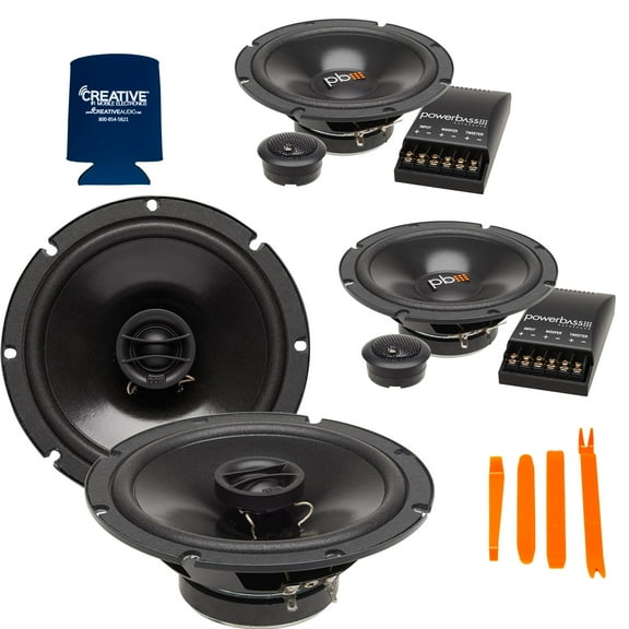 PowerBass a Pair of S-60C 6.5" OEM Replacement Component with a Pair of S-6502 6.5" OEM Replacement Coaxial Speakers