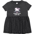 thumbnail image 3 of Inktastic Mommom and Poppop Love Me Unicorn Girls Baby Dress, 3 of 5