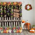 thumbnail image 3 of Shower Curtains for Bathroom-72"x84",Autumn Pumpkin Flower Leaf Waterproof Bath Curtain Grommet Shower Curtain Set, 3 of 7