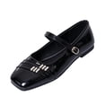 thumbnail image 2 of IEMIEMIEM Women's Mary Jane Flats Comfort Patent Leather Classic Dressy Slip On Round Toe Ballet Flats Soft Work Flats Retro Mary Jane Flats Black 8.5 Wide, 2 of 8