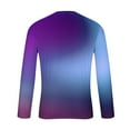 thumbnail image 4 of ZOYOEN Mens Gradient T-shirts- Casual Long Sleeve Crewneck Fashion Graphic Tee Light Blue Size XL, 4 of 5