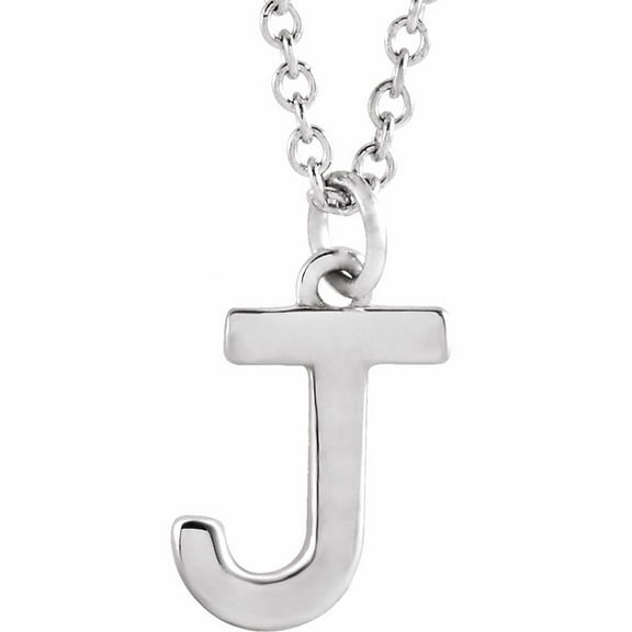 Precious Stars Unisex Sterling Silver Initial J Dangle Necklace