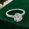 thumbnail image 3 of Oryn Jewelry Round Cut Brilliant 0.7 Ct Moissanite Ring - 14K White Gold Plated Cuban Style Jewelry - Women's Engagement Moissanite Ring - Birthday Gift, 3 of 5