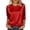 C-Red378, variant on DHFJKG Soft Satin Tops For Women 3/4 Sleeve T Shirt Loose Fit Casual Crew Neck Solid Color Basic Tee Stylish Top
