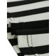 thumbnail image 5 of Camiseta básica de ajuste slim con cuello redondo y mangas de codo para mujer INSPIRE CHIC, estampada, 2XL, negra con rayas verticales, 5 of 6