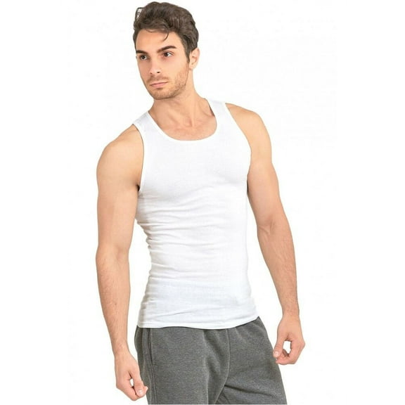 6 Pack Knocker Men's 100% Cotton White A-Shirts (Sizes S-3XL)