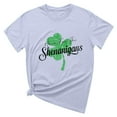 thumbnail image 2 of T-shirt de la Saint-Patrick pour Femmes, Col Rond, Manches Courtes, Imprimé Arbre de Noël, 2 of 4