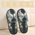 thumbnail image 2 of Fotbe Floral Angelic White Wings Pantuflas Peludas para Mujer con Estampado, Zapatillas de Peluche, Zapatos de Invierno para Casa, Uso Interior y Exterior-Medium, 2 of 8