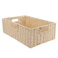 thumbnail image 3 of Basket Storage Woven Seagrass Wicker Rattan Baskets Bin Serving Organizer Closet Box Tray Willow Cabinet Straw Cube, 3 of 7