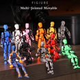 thumbnail image 2 of Multi-Jointed Movable Shapeshift Robot 3D Printed Mannequin Lucky Character Figures Toys Parent-children Game For Kids Gifts（2pcs*Blue）, 2 of 5