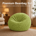 thumbnail image 2 of ROFIEJOX 31.5" Soft Fluffy Bean Bag Chair for Kids, Chenille Puffy Floor Lounge Seat for Bedroom, Playroom, Reading and Gaming, Green, 2 of 8