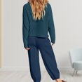thumbnail image 4 of Conjunto de chándal cómodo y suelto informal para mujer suéter de punto traje de pantalón, 4 of 6