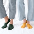 thumbnail image 5 of harmtty 1 Pair Men Women No Show Split Toe Non-slip Elastic Low Cut Socks,Dark Gray, 5 of 7