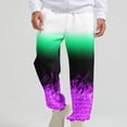 thumbnail image 2 of safuny Men's Pants Comfy Lounge Casual Striped Fashion Full Length Trousers Pajamas For Husband Boyfriend Son Home Clothes Loose Couple Air Conditioning Pants Purple L, 2 of 7