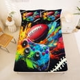 thumbnail image 5 of Erosebridal Boys Gamer Full Size Sheets,American Rugby Sport Gaming Bed Sheets For Classic Retro Gaming Lovers 4 Pieces, 5 of 6