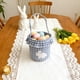 thumbnail image 5 of Decoraciones de Pascua, adornos de Pascua, regalos de Pascua Decoración de Pascua Conejos Bolsa de borlas Bolsa de almacenamiento de huevos de Pascua Bolso de mano con patrón de cuadrícula, 5 of 6