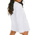 thumbnail image 2 of Women Casual 2 Pcs Clothes Set Solid Color Ruched Long Sleeve Button Down Shirts with Shorts Suit, 2 of 9