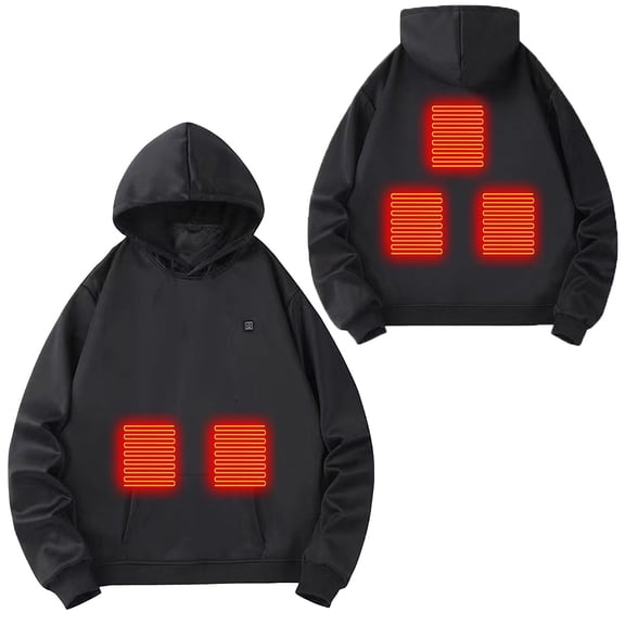 ToyKingdee Heated Hoodie Sweatshirt 5 Heating Zones Full-Zip Hooded Jacket Boys Girls Youth Winter Electric Heating Sweater