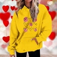 thumbnail image 2 of Plus Size Long Sleeve Hoodies for Women Fashion Crew Neck Unisex Sweatshirt with Pockets Casual Print Pullover Tops(Yellow,XL), 2 of 5