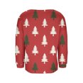 thumbnail image 4 of Tops for Women Christmas Printed Long Sleeved V-neck Loose Casual Coarse Woven Pit Stripe Hoodie Top Womens Blouse Plus Size Red XL, 4 of 6